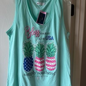 Simply Southern Mint Green V-Neck Tee